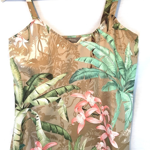Tommy Bahama 100% Silk Slip Dress Tropical Floral - Picture 2 of 8
